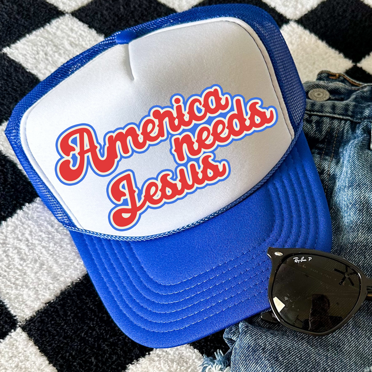 America Needs Jesus Otto Trucker Hat