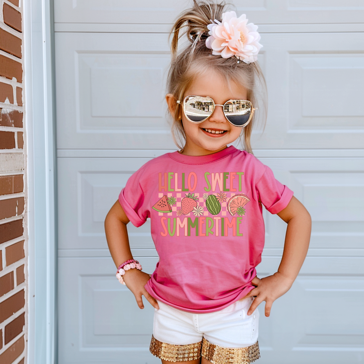 Hello Sweet Sumertime Kids Summer Graphic Tee