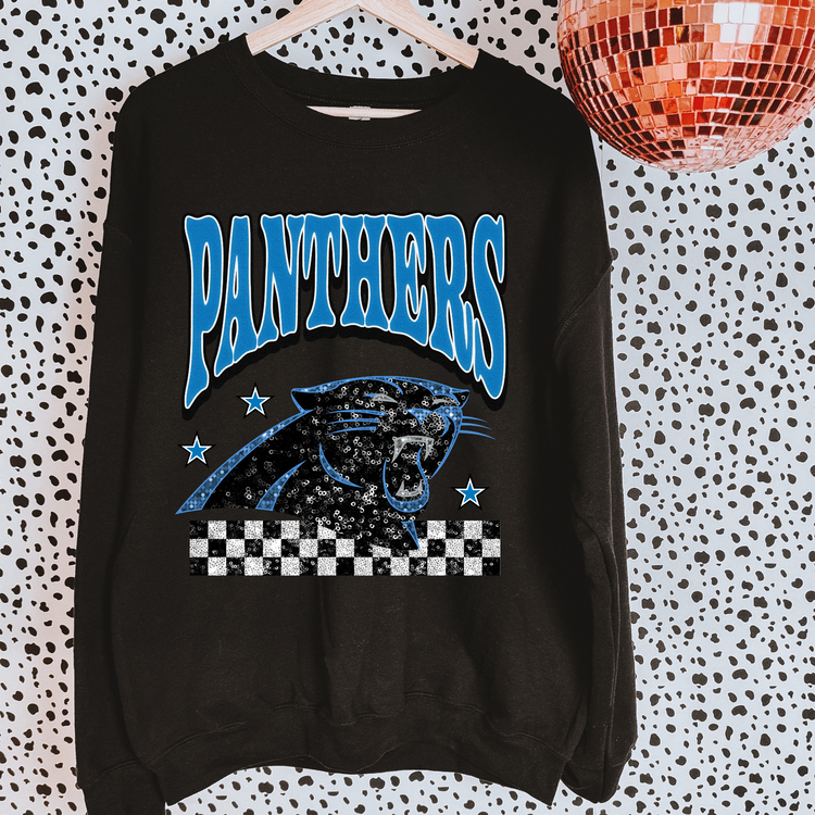 Faux Glitter Panthers Sweatshirt