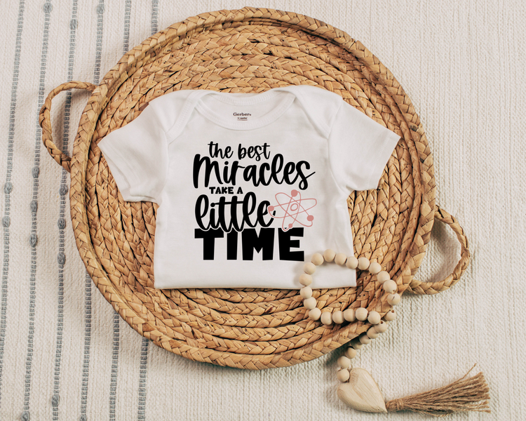 Miracles Take A Little Time Announcement Onesie®