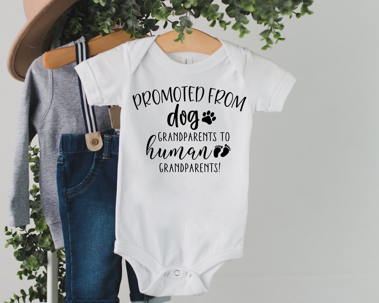 Promoted From Dog Grandparents To Human Grandparents Onesie®