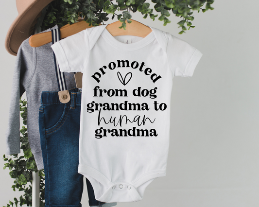 Promoted From Dog Grandma To Human Grandma Onesie®