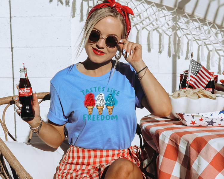 Tastes Like Freedom 4th of July Patriotic Graphic Tee