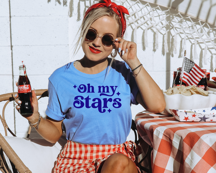 Oh My Stars 4th of July Patriotic Graphic Tee