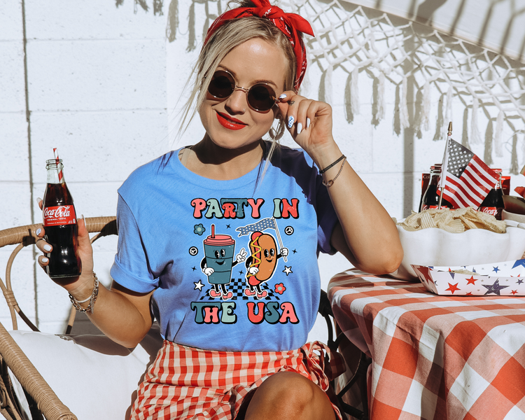 Party In The USA 4th Of July Patriotic Graphic Tee