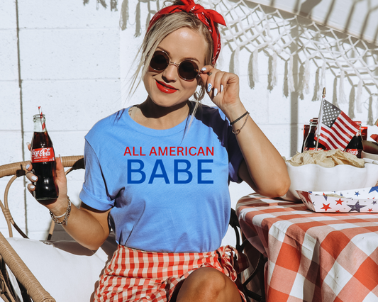 All American Babe 4th Of July Patriotic Graphic Tee