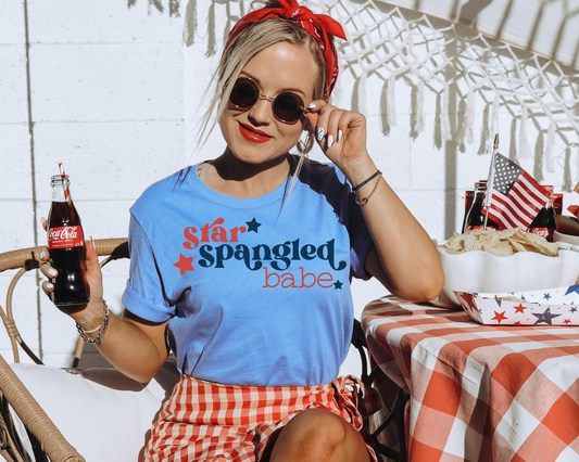 Star Spangled Babe 4th Of July Patriotic Graphic Tee