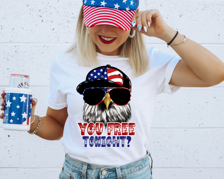 Are You Free Tonight? 4th of July Patriotic Graphic Tee