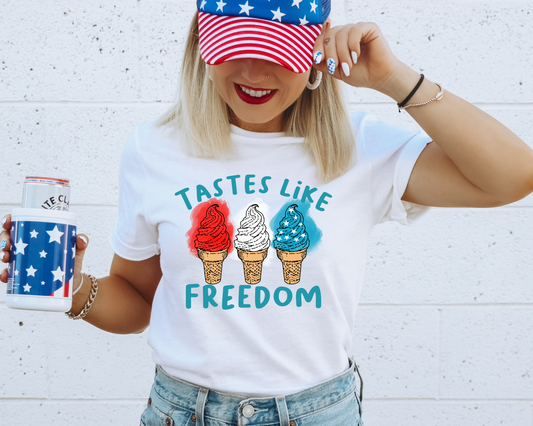 Tastes Like Freedom 4th of July Patriotic Graphic Tee