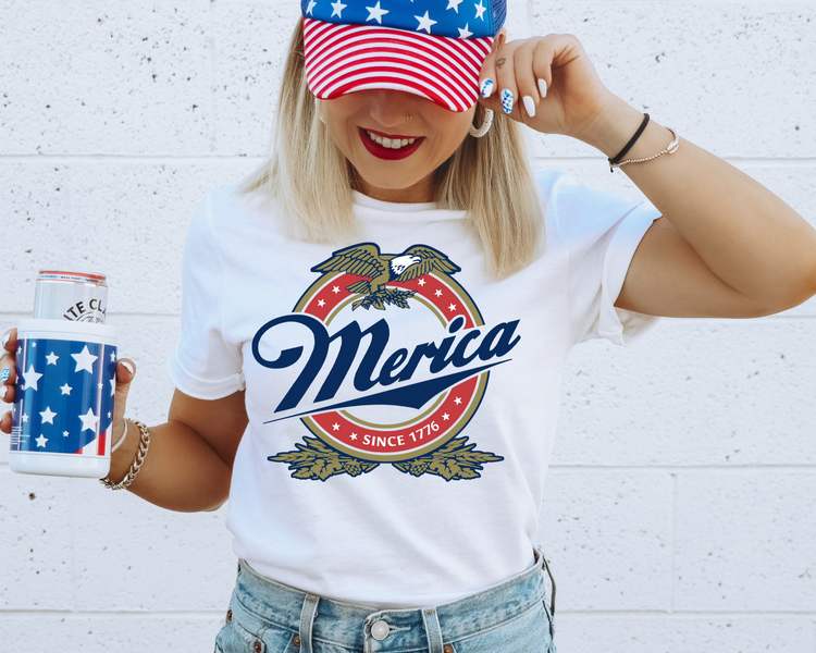 Merica 4th of July Patriotic Graphic Tee