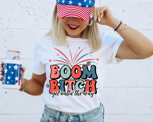 Boom Bitch 4th of July Patriotic Graphic Tee