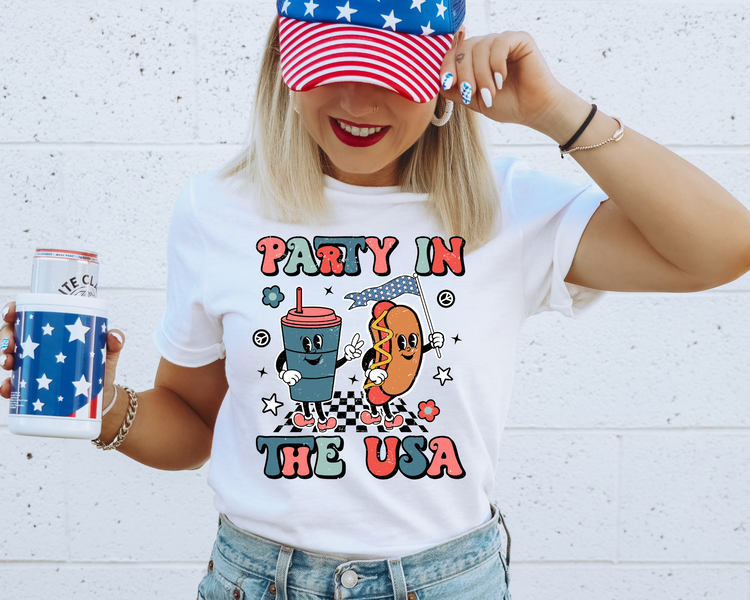 Party In The USA 4th Of July Patriotic Graphic Tee