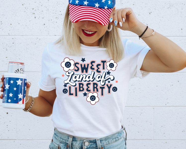 Sweet Land Of Liberty 4th Of July Patriotic Graphic Tee