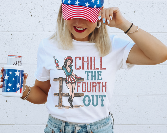 Chill The Fourth Out 4th Of July Patriotic Graphic Tee