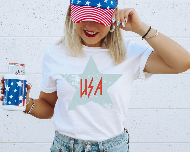 USA Star 4th Of July Patriotic Graphic Tee