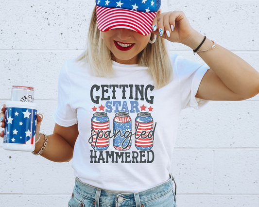 Getting Star Spangled Hammered 4th Of July Patriotic Graphic Tee