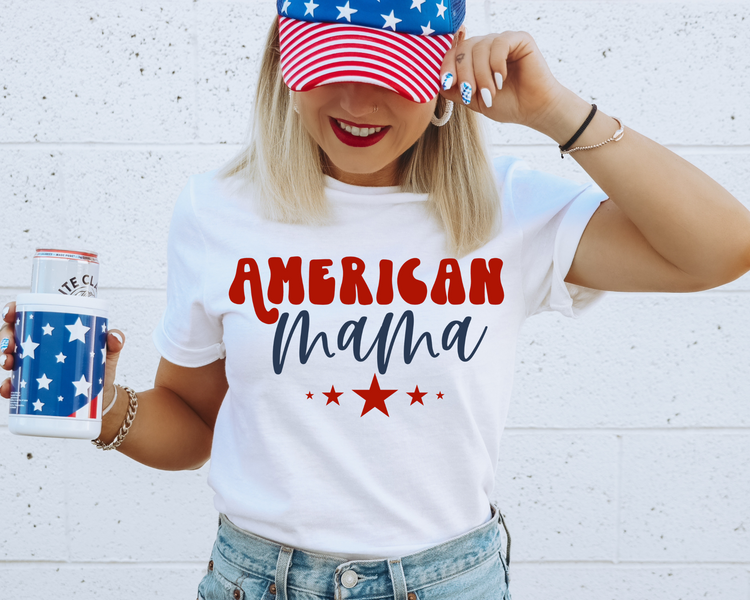 American Mama 4th Of July Patriotic Graphic Tee