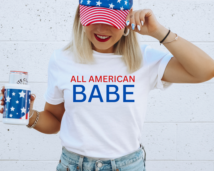 All American Babe 4th Of July Patriotic Graphic Tee