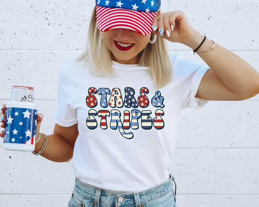 Stars & Stripes 4th Of July Patriotic Graphic Tee