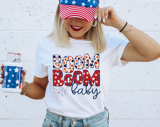 Boom Boom Baby 4th Of July Patriotic Graphic Tee