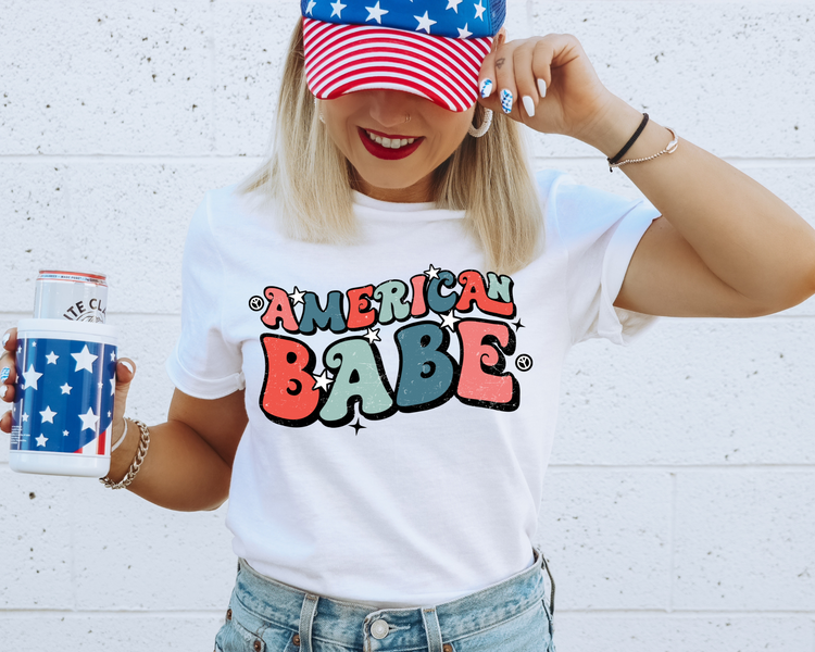 American Babe Curves 4th Of July Patriotic Graphic Tee