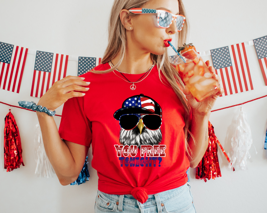 Are You Free Tonight? 4th of July Patriotic Graphic Tee