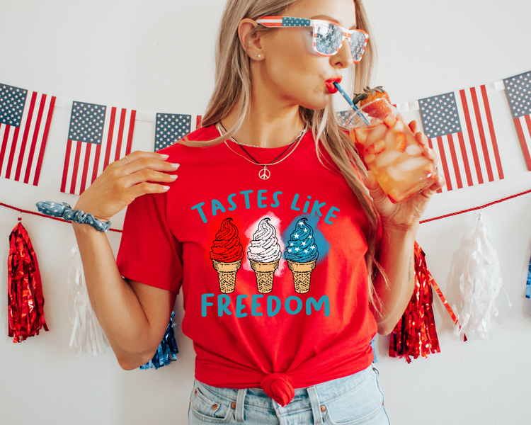 Tastes Like Freedom 4th of July Patriotic Graphic Tee