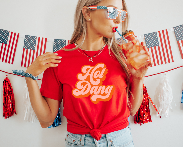 Hot Dang 4th of July Patriotic Graphic Tee