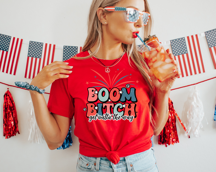 Boom Bitch 4th of July Patriotic Graphic Tee