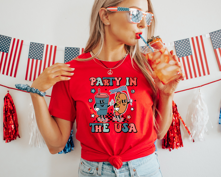 Party In The USA 4th Of July Patriotic Graphic Tee