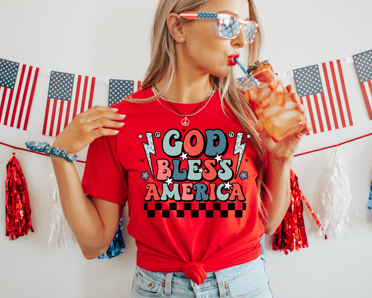 Land Of the Brave 4th Of July Patriotic Graphic Tee