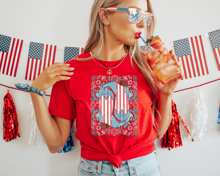 Sweet Land Of Liberty 4th Of July Patriotic Graphic Tee