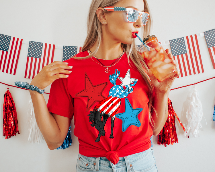 American Horse 4th Of July Patriotic Graphic Tee