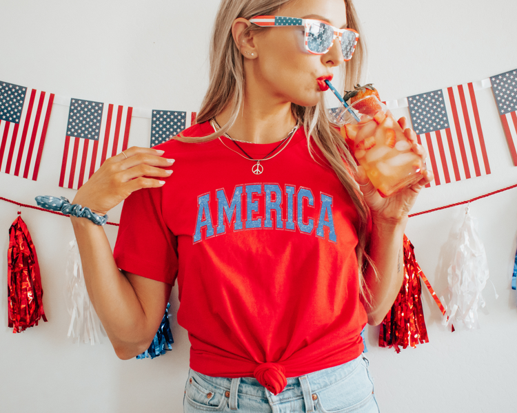 America 4th Of July Patriotic Graphic Tee