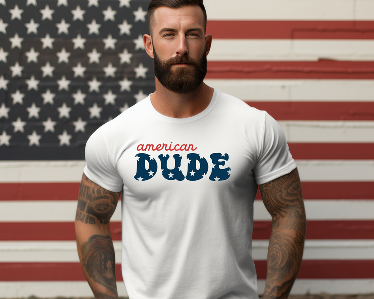 American Dude Mens 4th Of July Patriotic Graphic Tee