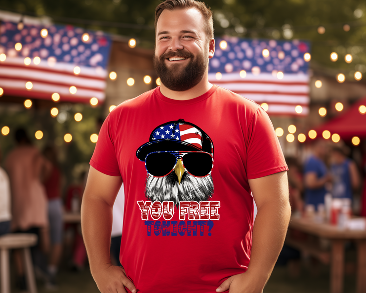 You Free Tonight? Mens 4th Of July Patriotic Graphic Tee