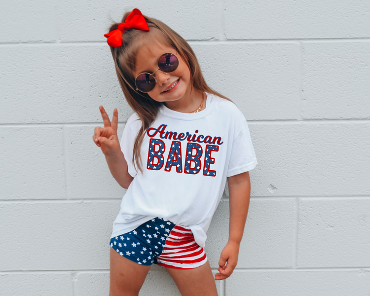 American Babe 4th Of July Kids Graphic Tee