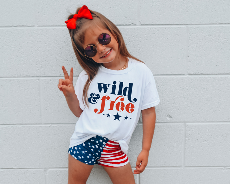 Wild & Free Kids 4th Of July Graphic Tee