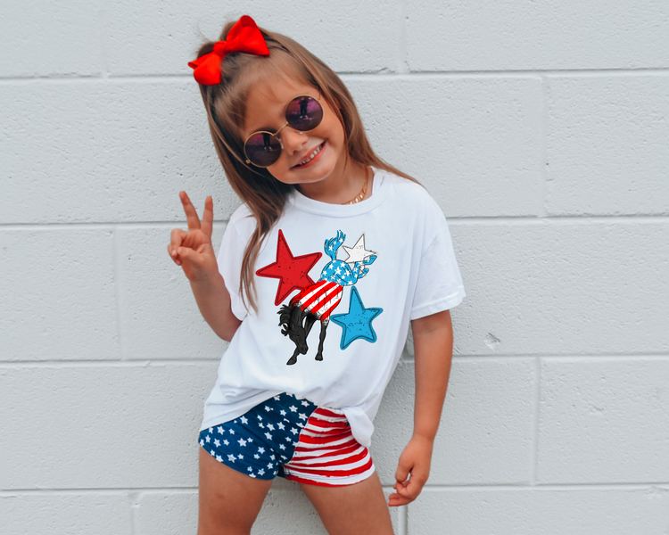 American Horse 4th Of July Kids Graphic Tee