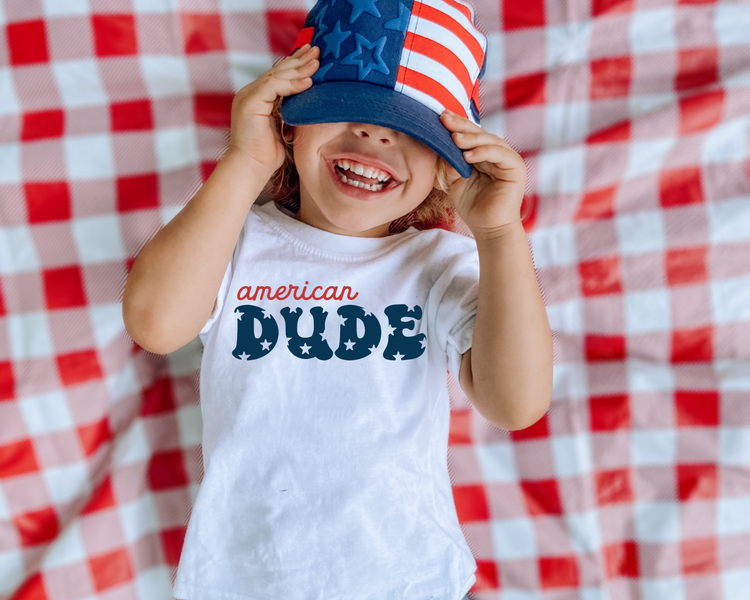 American Dude 4th Of July Kids Graphic Tee