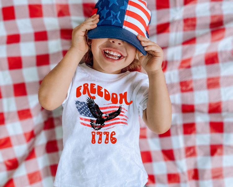 Freedom 1776  4th Of July Kids Graphic Tee