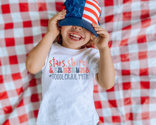 Stars, Stripes, Tantrums 4th Of July Kids Graphic Tee