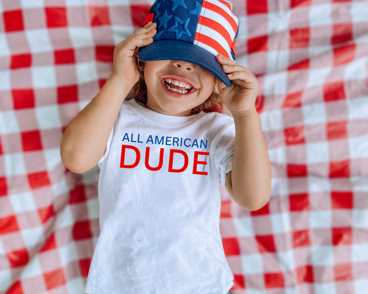 All American Dude 4th Of July Kids Graphic Tee