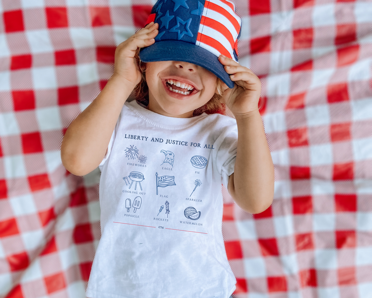 Liberty and Justice For All 4th Of July Kids Graphic Tee