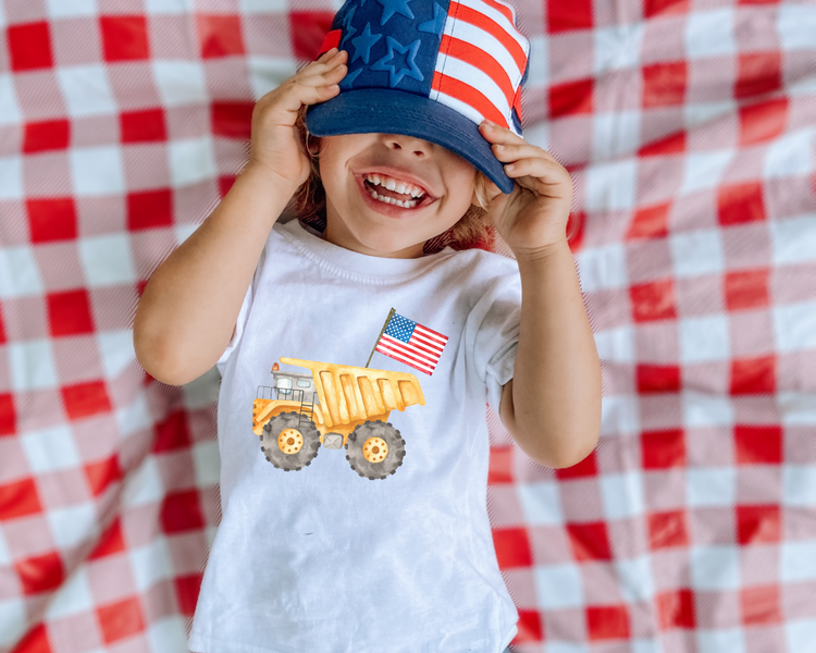 Dump Truck 4th Of July Kids Graphic Tee