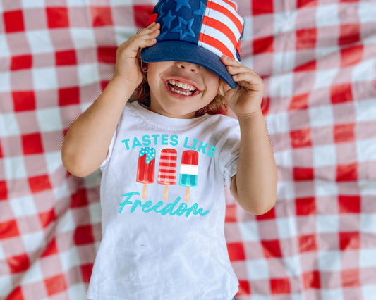 Tastes Like Freedom Kid Tshirt 4th Of July Graphic Tee