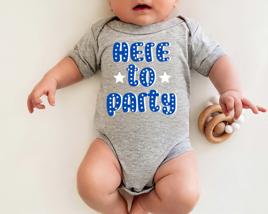 Here To Party 4th Of July Kids Graphic Tee