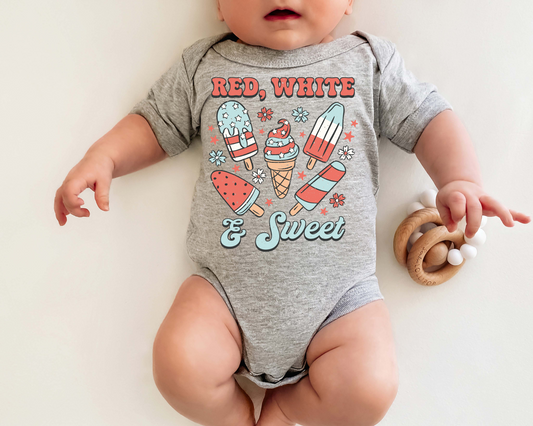 Red, White and Sweet 4th Of July Kids Graphic Tee