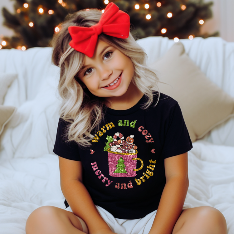 Warm And Cozy Christmas Kids Graphic Tee