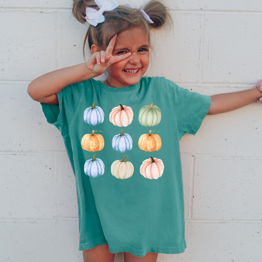 Pumpkin Variation Comfort Colors Youth Fall Graphic Tee